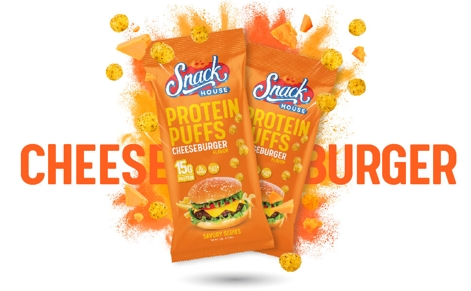 Cheeseburger Protein Puffs Single Serving - 8-Pack Box