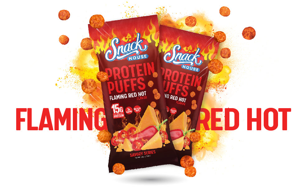 Flaming Red Hot Protein Puffs Single Serving - 8-Pack Box