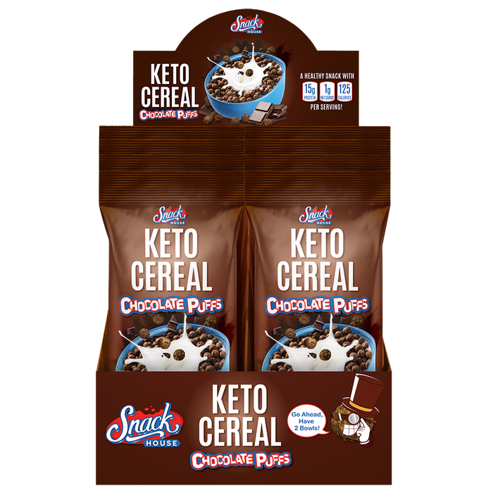 Chocolate Puffs Keto Cereal - Single Serving - 8-Pack Box